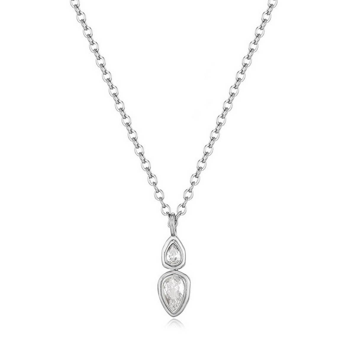 Zirconia Val Round Pendant Necklace_Cwmm5291