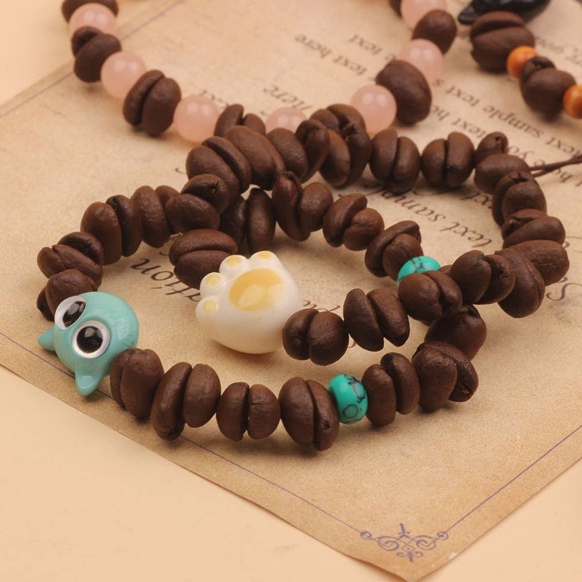 CREATIVE CARTOON HANDMADE COFFEE BEAN BRACELET_CWAJE3963