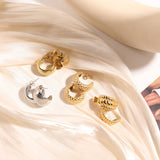 STAINLESS STEEL MIRROR GEOMETRIC HOLLOW EARRINGS_CWAJE5113