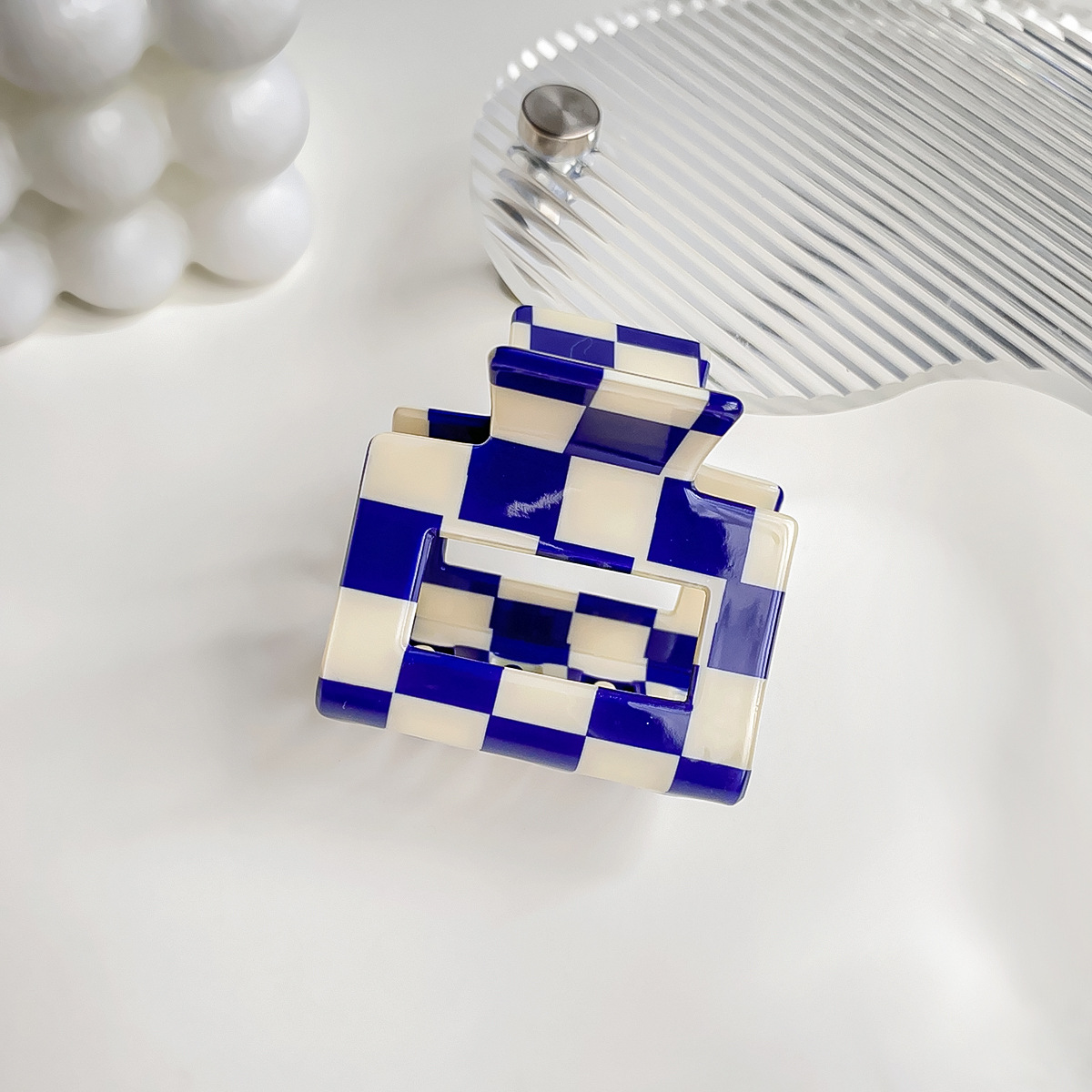 Checkerboard Hair Claw ? Candy Color Acetate Look_Cwmm10084