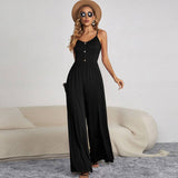 Solid Color Casual Pullover Sleeveless Jumpsuit