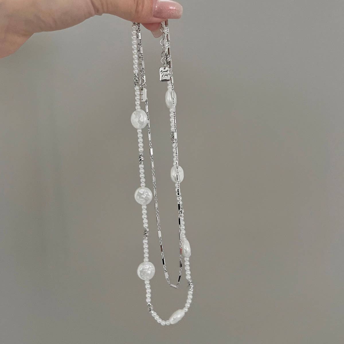 NEW DOUBLE LAYER IMITATION PEARL NECKLACE_CWAJE1278