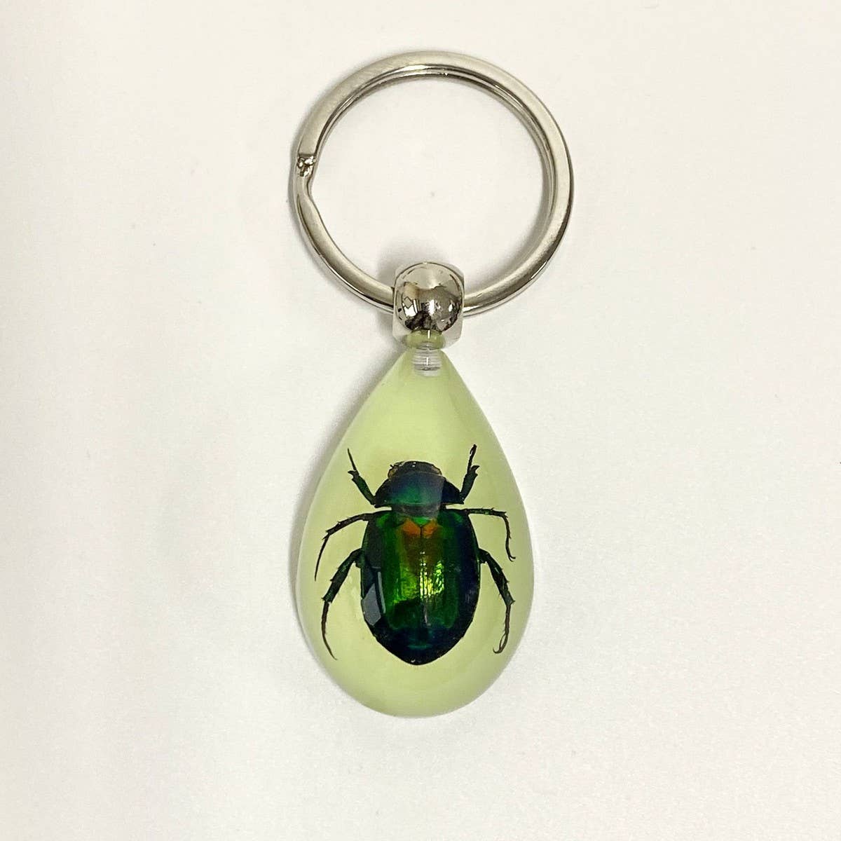 AMBER GLOW IN THE DARK INSECT KEYCHAIN PENDANT_CWMM3698