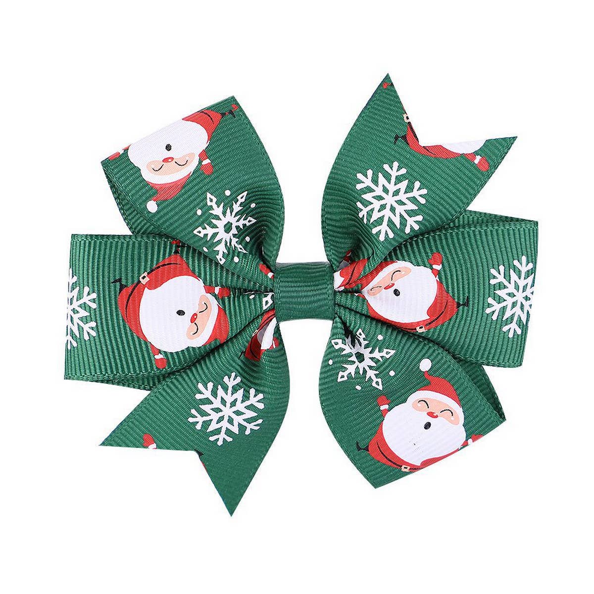 CHILDRENS CHRISTMAS SNOWMAN PRINT BOW HAIR CLIP_CWAHA2357