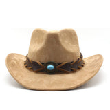 ETHNIC STYLE FAUX SUEDE WESTERN COWBOY FELT HAT_CWAH0829