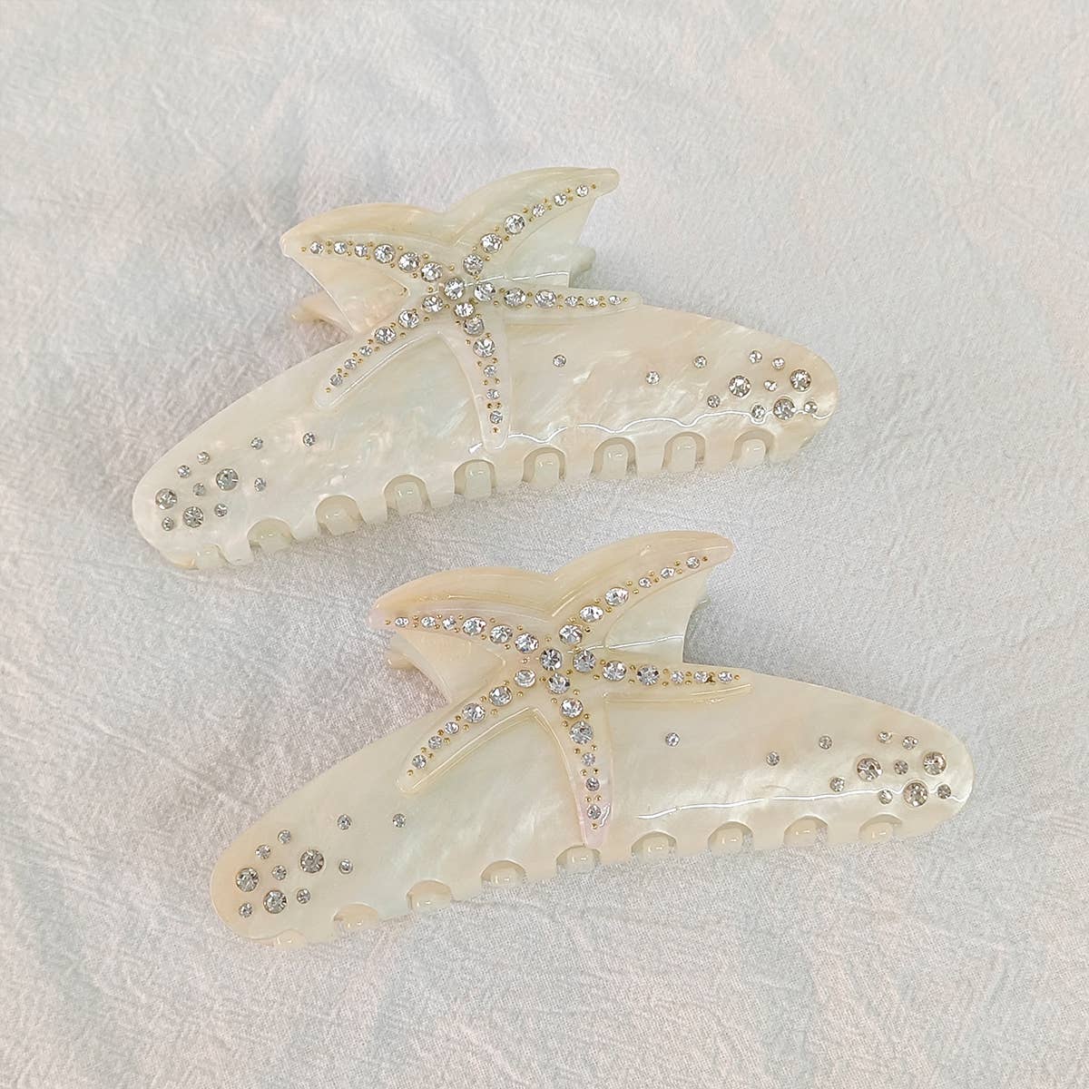 RHINESTONE STARFISH HAIR CLAW SWEET ACETATE CLIP_CWAHA6018