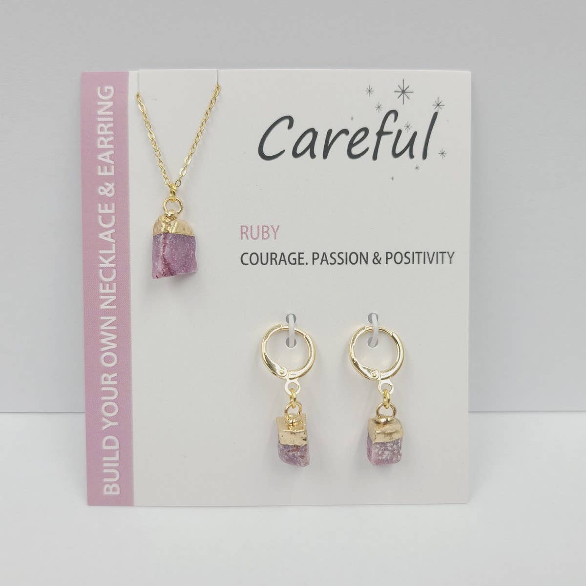 NATURAL STONE NECKLACE AND EARRING SET_CWAJE1055