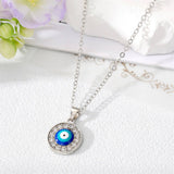 FASHIONABLE EVIL EYE DIAMOND NECKLACE_CWAJE2444