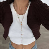 FASHIONABLE COLORFUL CRYSTAL Y SHAPED NECKLACE_CWMM3184