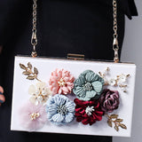 Women Flowers Decorate Chain Strap Evening Bag_Cwab0658