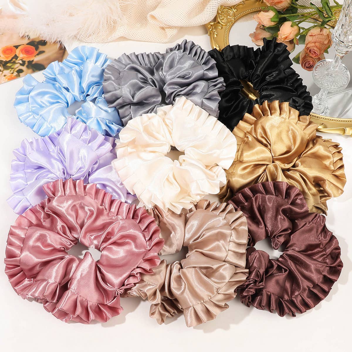 LARGE SATIN LACE HAIR TIE_CWAHA1634