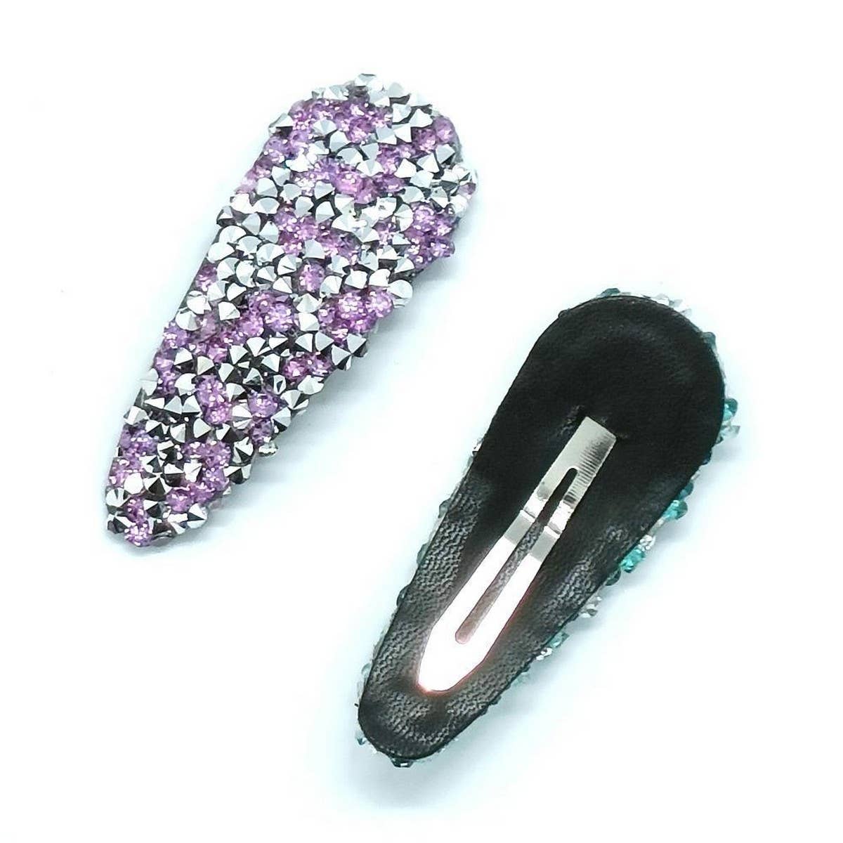 FRESH SWEET SILVER FULL RHINESTONE TEARDROP CLIP_CWAHA6362