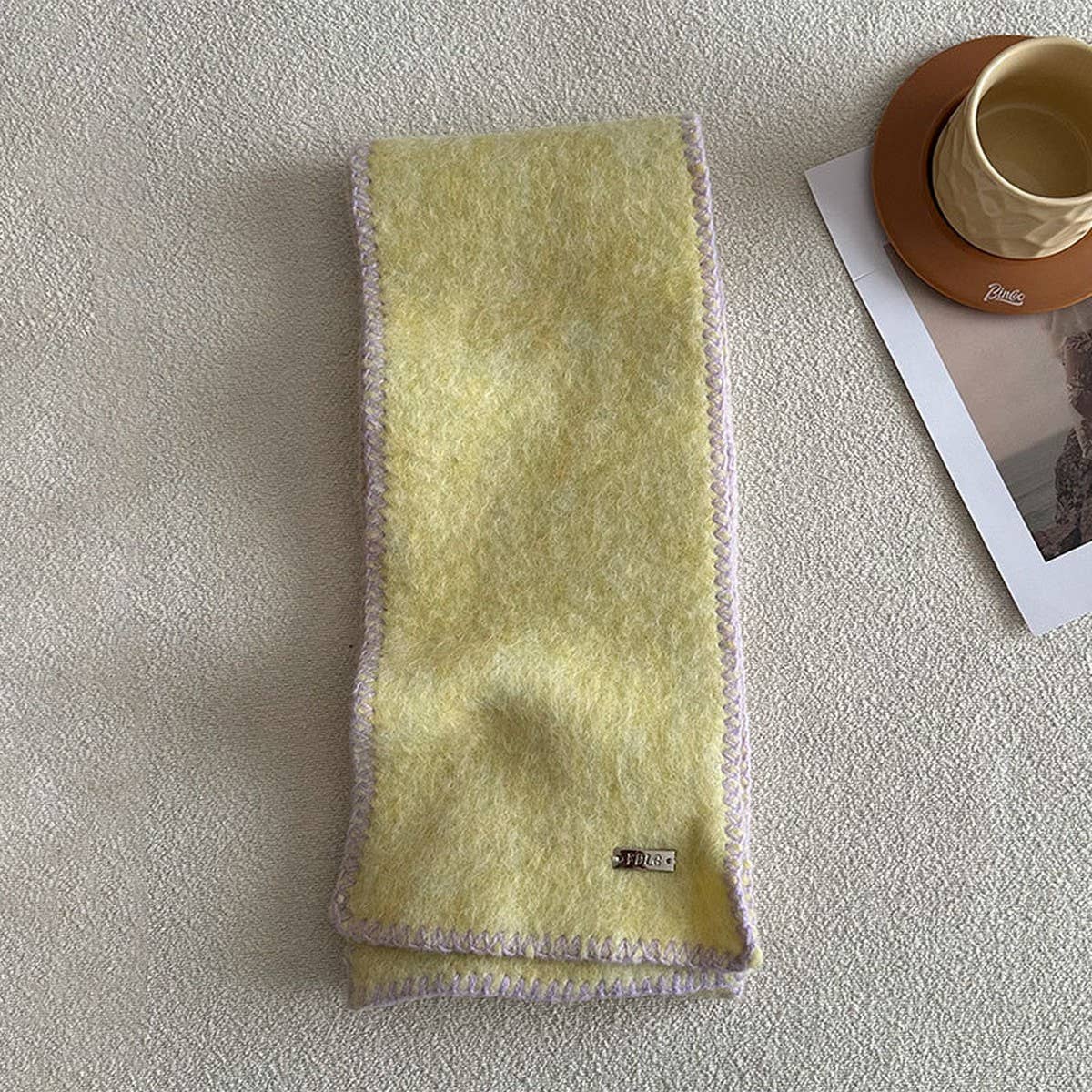 Wool Blend Fringed Knit Scarf For Winter_Cwasc2290