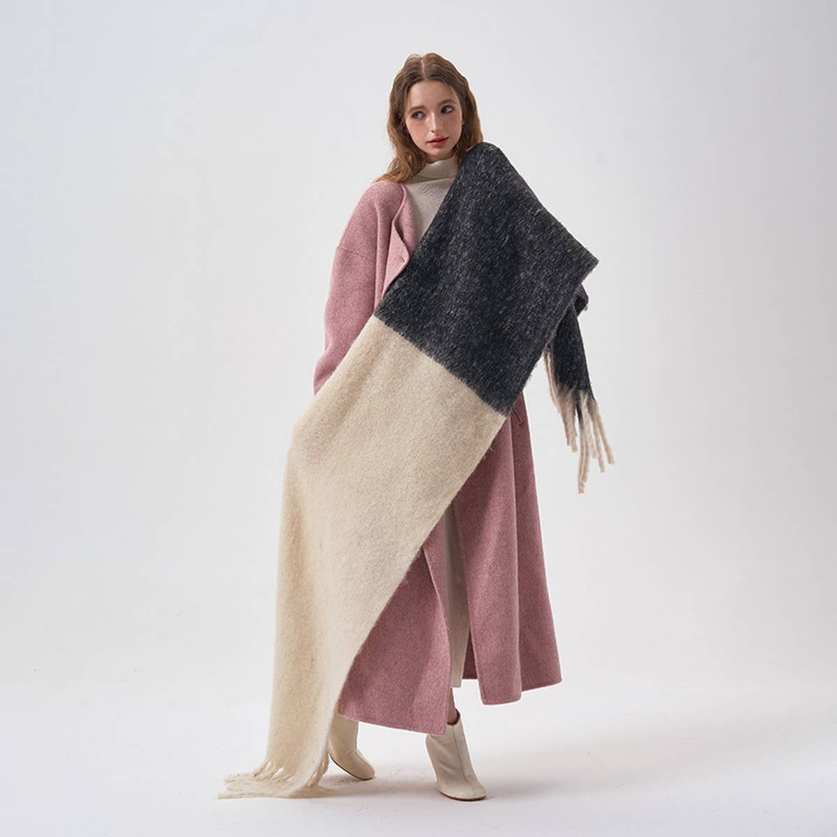 COLORBLOCK FAUX CASHMERE LONG SCARF FOR WINTER_CWASC2293