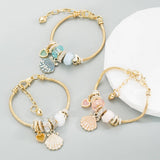 GOLD ALLOY ADJUSTABLE PEARL SHELL BRACELET_CWMM8501