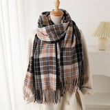CLASSIC PLAID FRINGE SCARF WRAP FOR COLD DAYS_CWASC2754