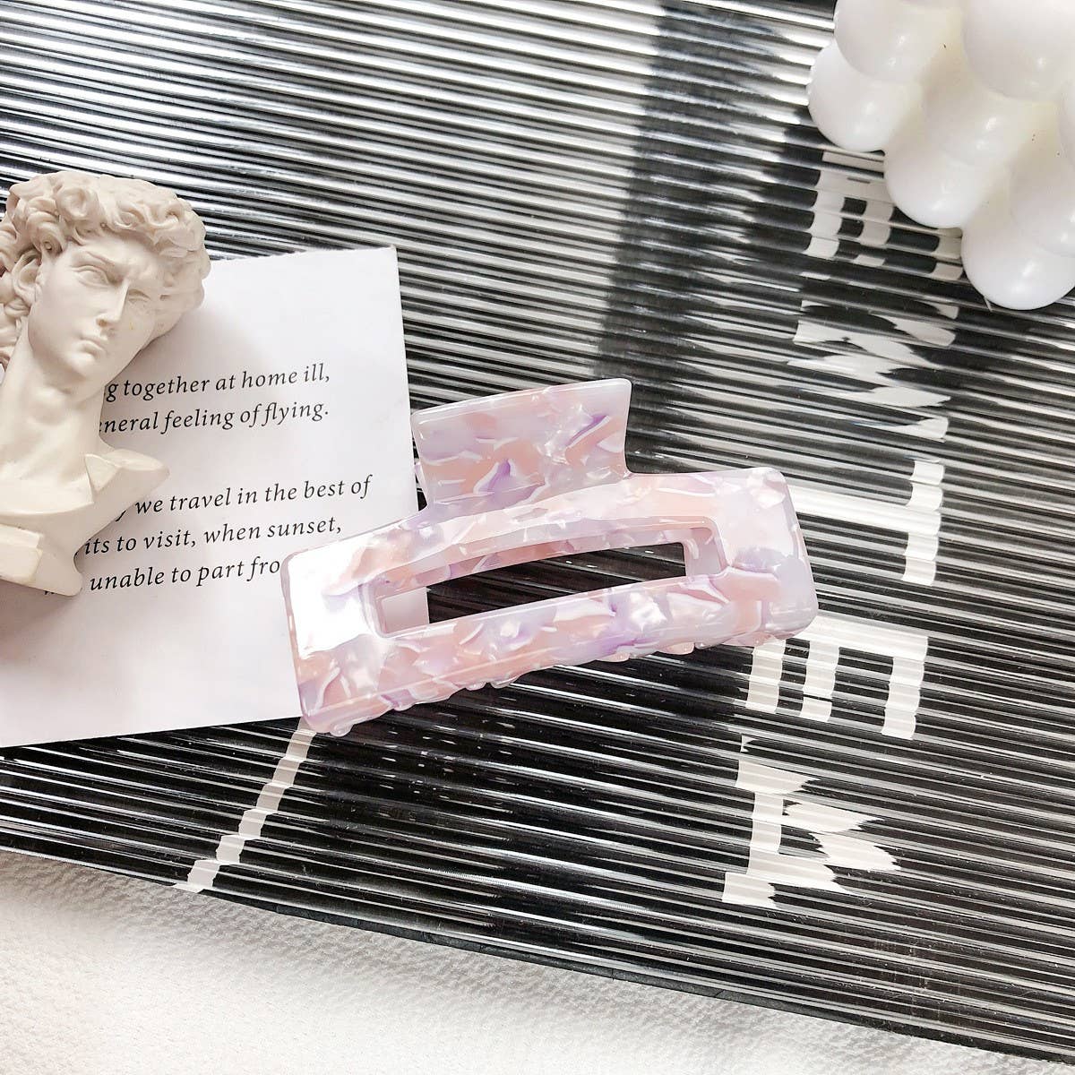 ELEGANT SQUARE HAIR CLAW MEDIUM ACETATE CLIP_CWAHA1483