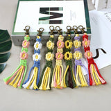 HANDMADE COTTON ROPE FLOWER WOVEN KEYCHAIN_CWMM1569
