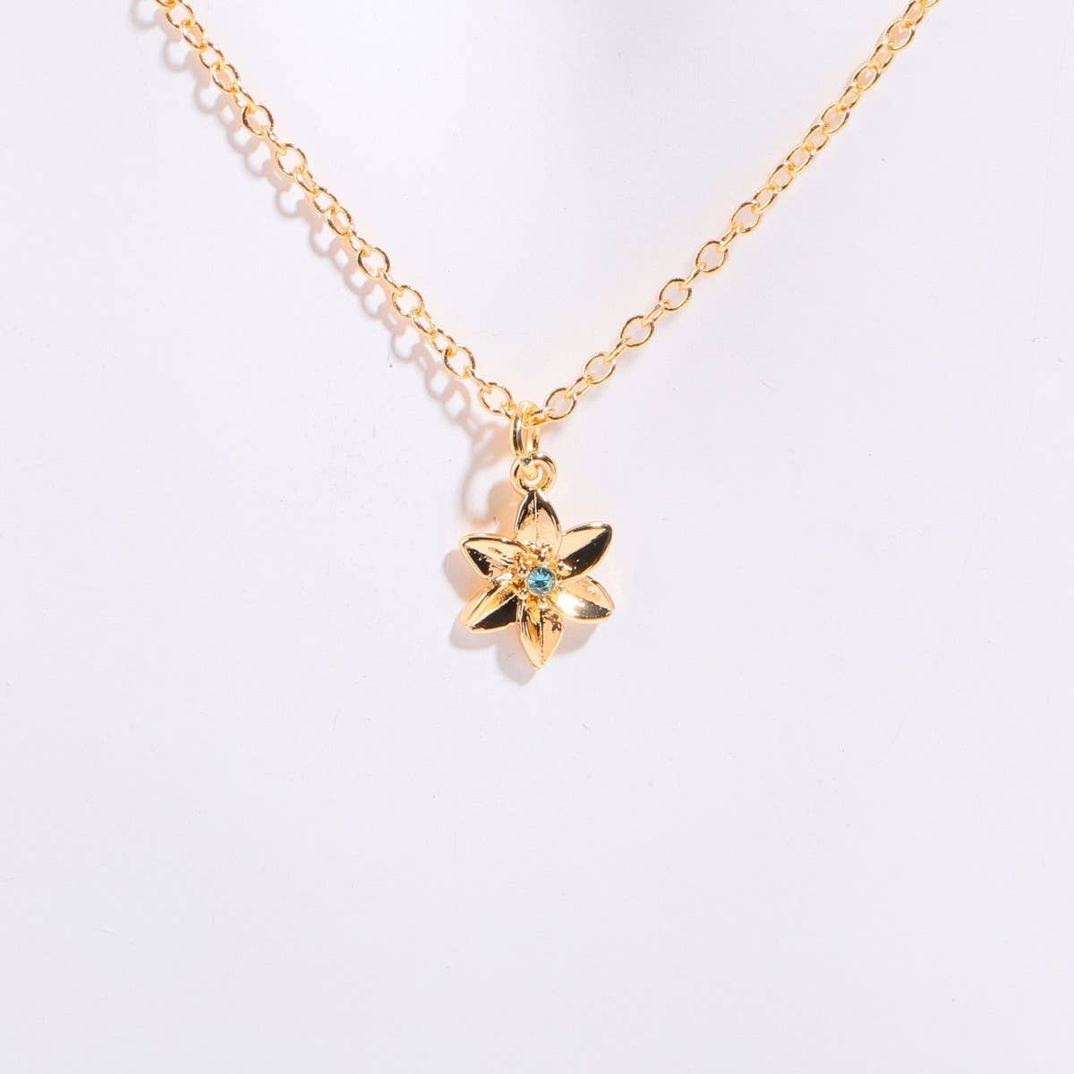 DECEMBER BIRTH FLOWER PENDANT 3D NECKLACE_CWMM5514