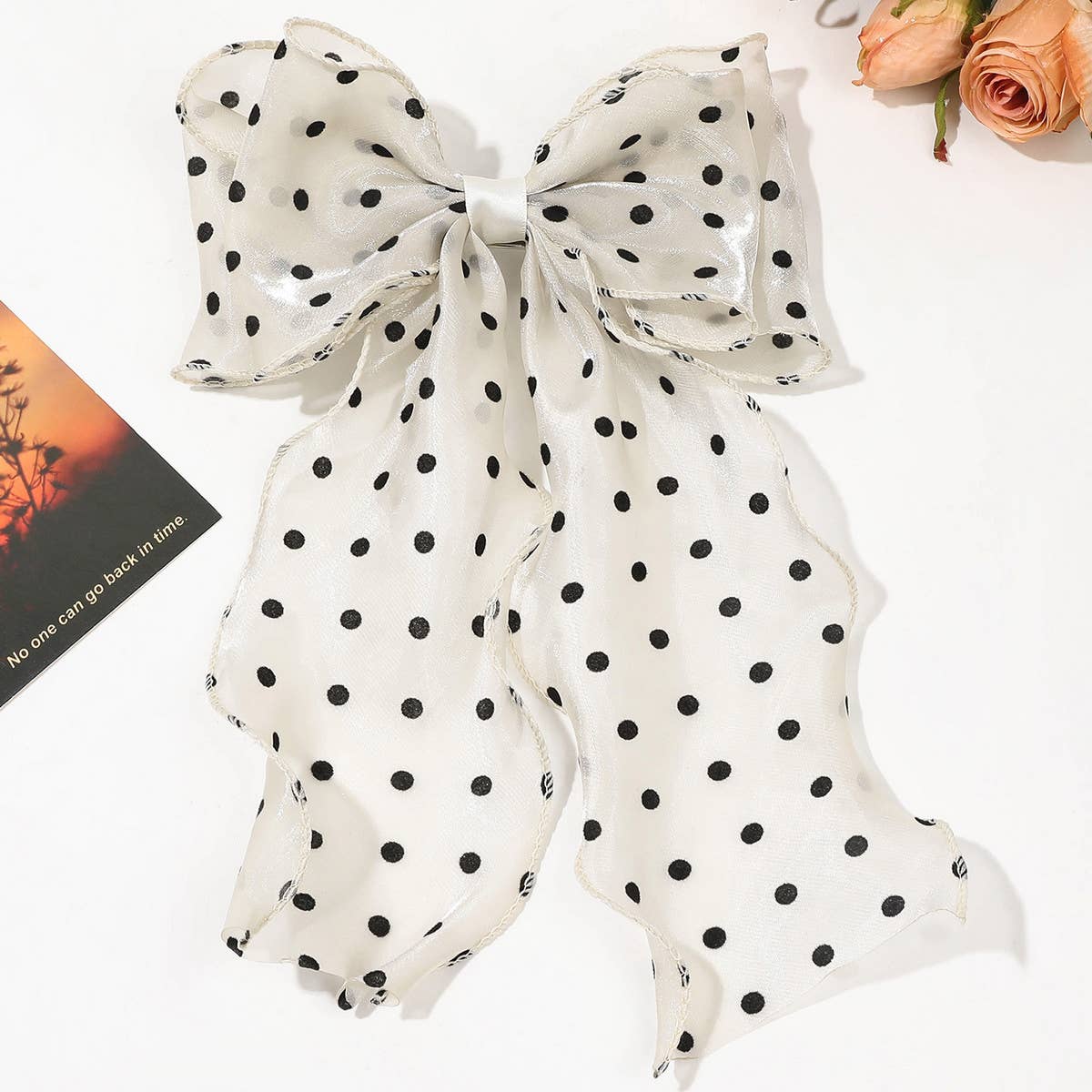 SHINY SILK RIBBON BOW HAIRPIN_CWAHA1631