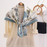 FLORAL PATTERN LARGE SQUARE SILK FEELING SCARF_CWASC0239