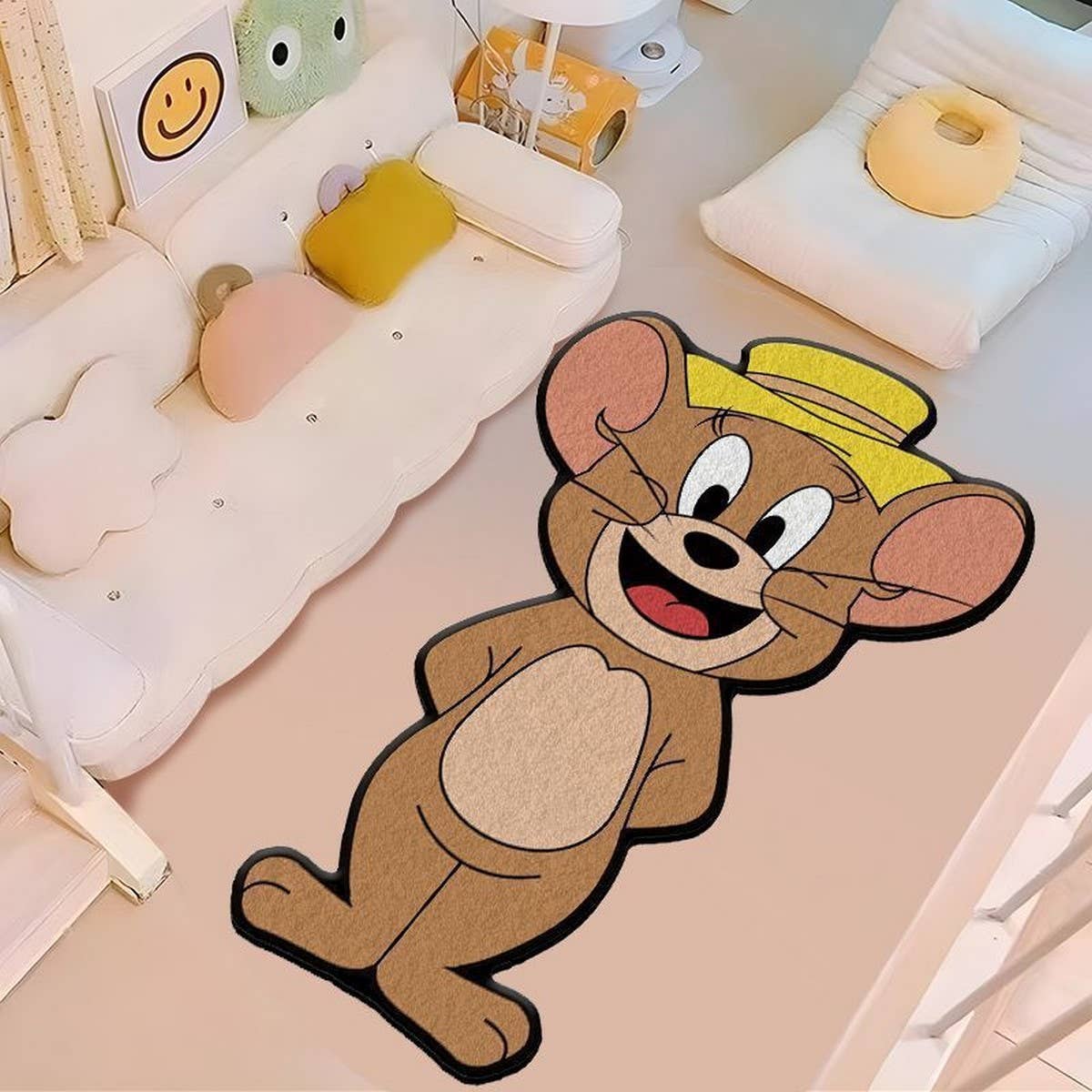 THICK CARTOON RUNNER RUG CUTE PLUSH BEDROOM MAT_CWMM7396