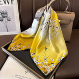 CAMELLIA SILK SCARF FRENCH RETRO SQUARE WRAP_CWASC0618