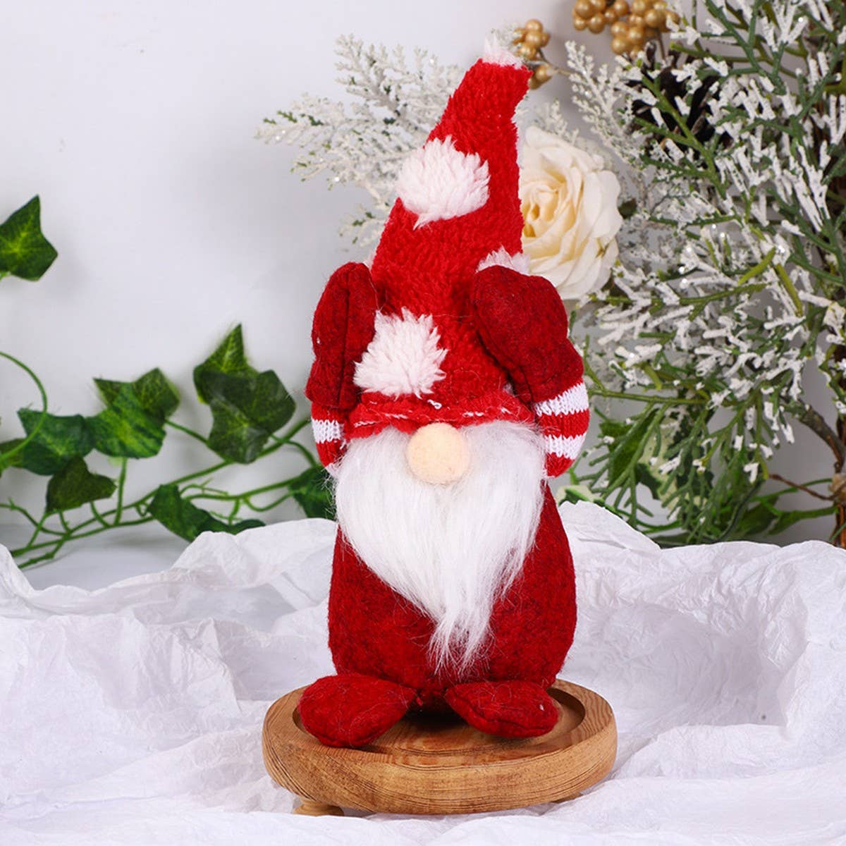 CHRISTMAS DECORATIONS SNOWFLAKE HAT FIGURINE_CWMM2853