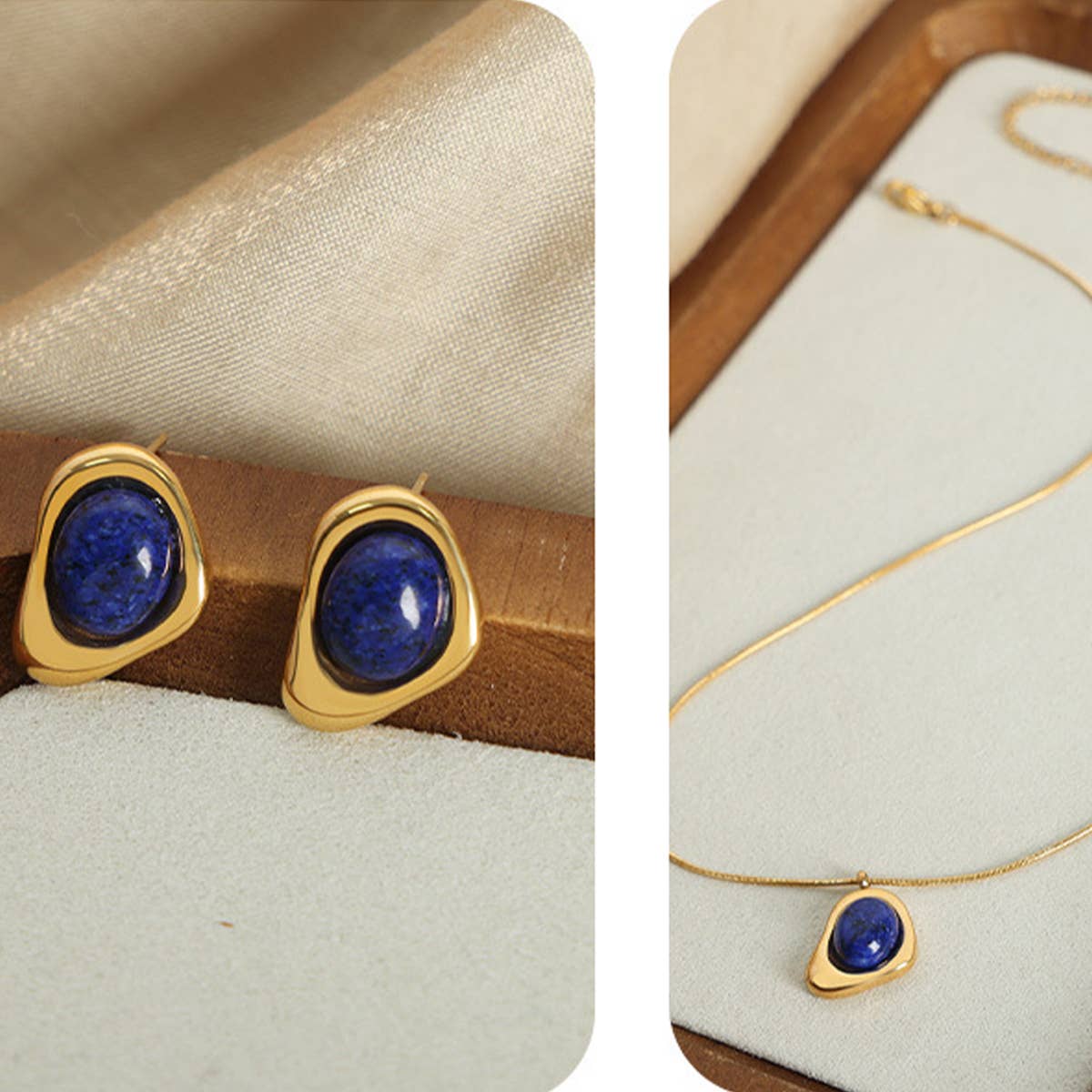 INLAID SAPPHIRE PENDANT NECKLACE JEWELRY_CWAJE1089