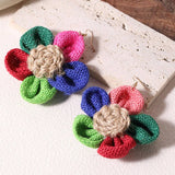 HANDMADE LARGE FLORAL EARRINGS COLORFUL DESIGN_CWMM6270