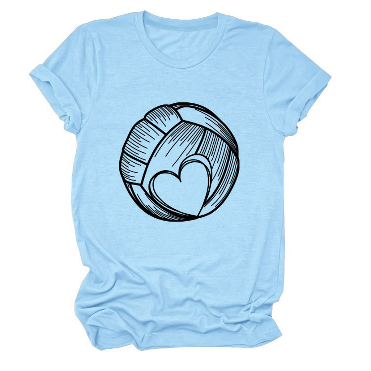 LOVE FOOTBALL T SHIRT CASUAL PLUS SIZE TOP_CWTTSL0509