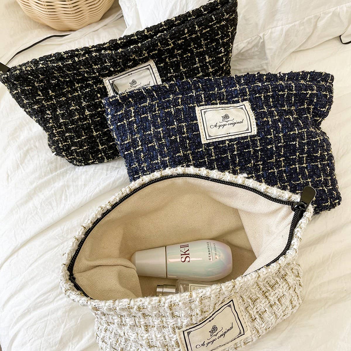 Plaid Makeup Baglarge Travel Canvas Hand Washpouch_Cuab00730