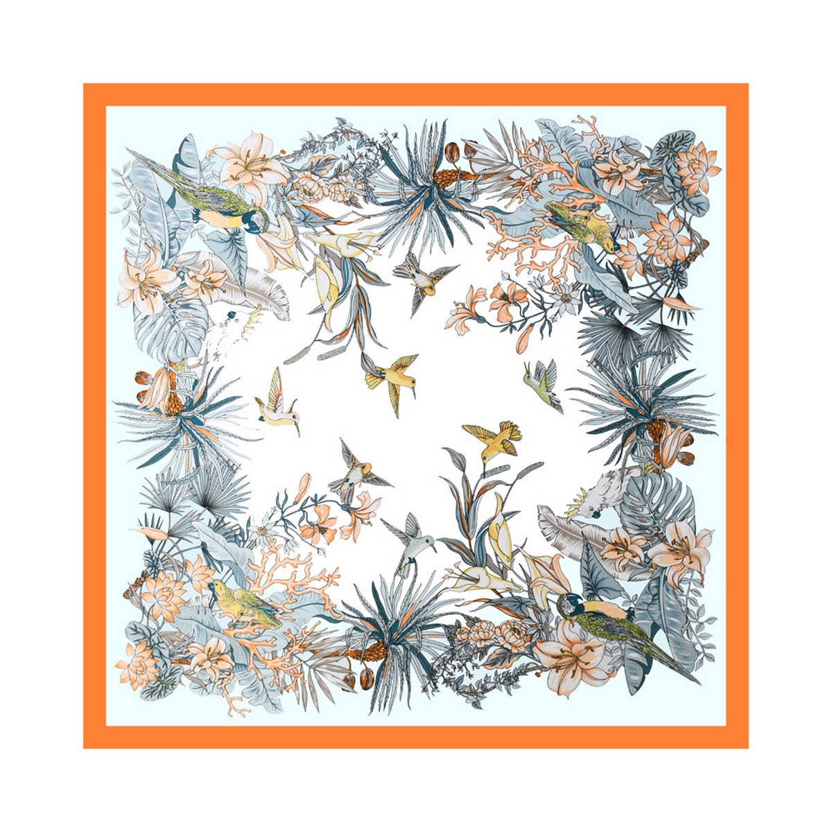 LUXURY STYLE FLORAL SATIN SQUARE SCARF FOR SUMMER_CWASC1162