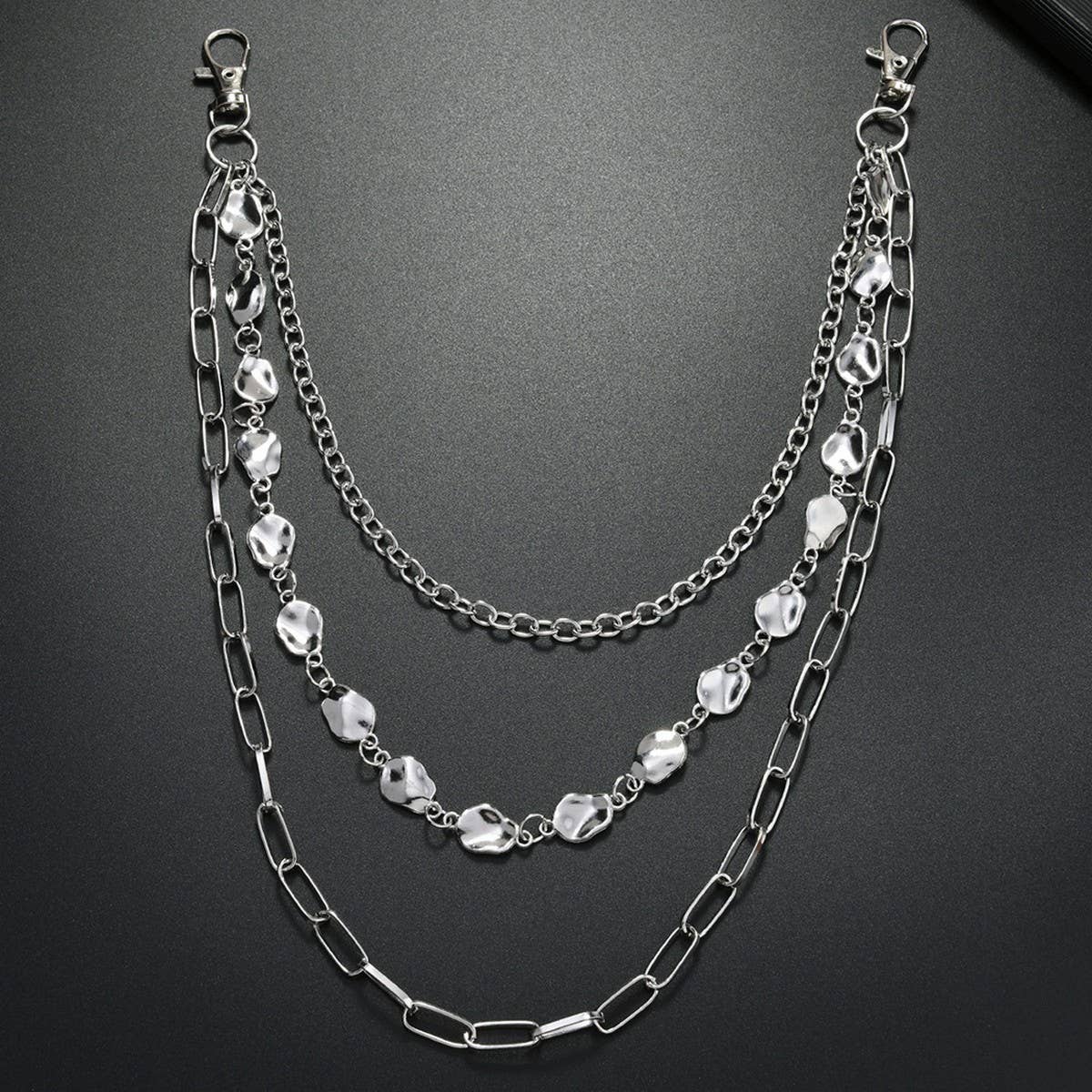 MULTI LAYERED RHINESTONE METAL TROUSER CHAIN_CWMM4890