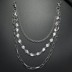 MULTI LAYERED RHINESTONE METAL TROUSER CHAIN_CWMM4890