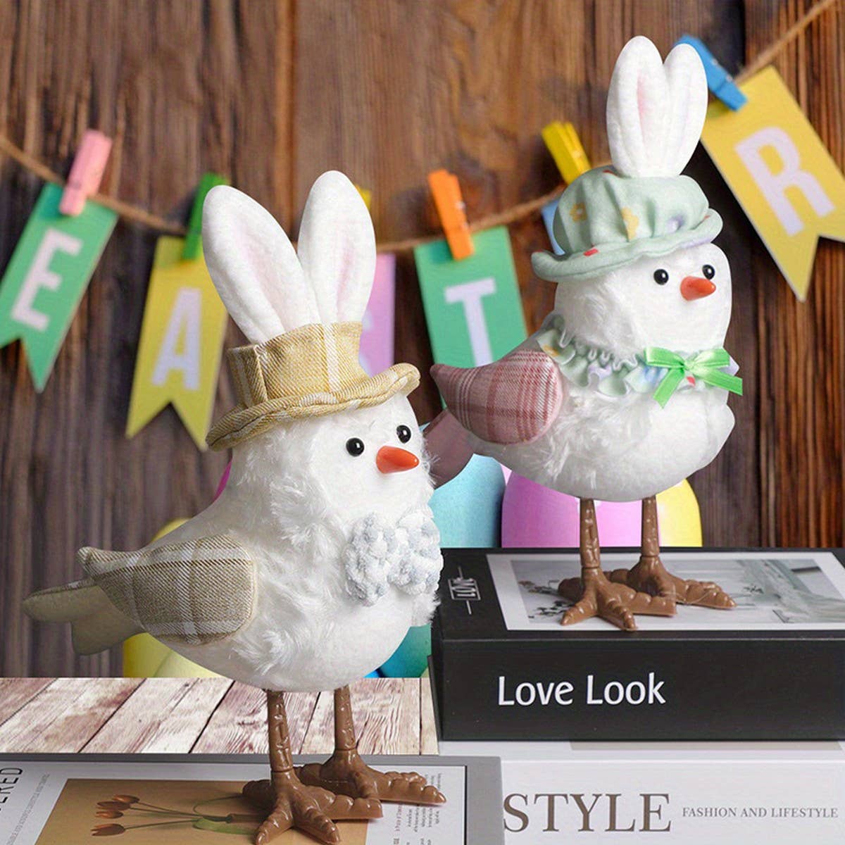 EASTER COUPLE LIGHTED YELLOW HOODED BIRD ORNAMENTS_CWMM3486