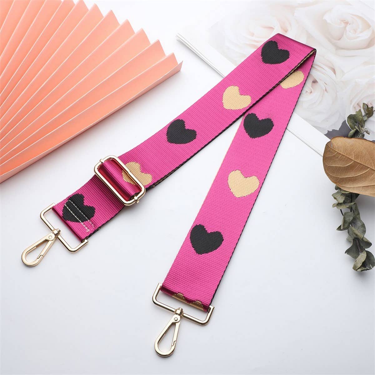 Women Simple Heart-Shaped Adjustable Bag Strap_Cwmm0391