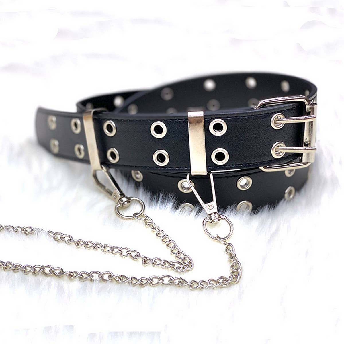 Cwabe0870_Fashionable Punk Belt With Chain