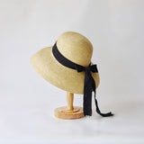 SUMMER OUTDOOR WIDE BRIM BOW SUN HAT_CWAH3576