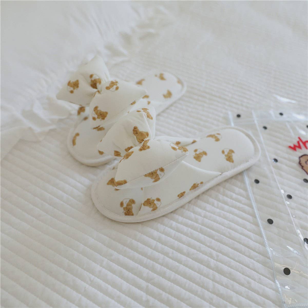 NEW BEAR BOWKNOT HOME SLIPPERS FOR WOMEN_CWMM2974