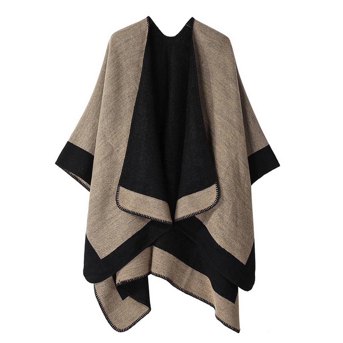 SOLID COLOR STRIPED WARM VERSATILE SHAWL SCARF_CWASC2162