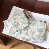 Embossed Floral Makeup Bag Large Travel Wash Pouch_Cuab00738