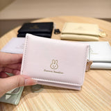 Cute Bunny Print Candy Color Trifold Wallet_Cwab06222