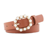 W 0.91"Pearl Buckle Slender Belt For Dresses_Cwabe0197