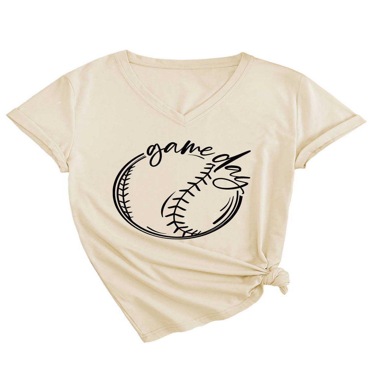 CASUAL WOMEN S TEE GAME DAY V NECK DESIGN_CWTTS1535