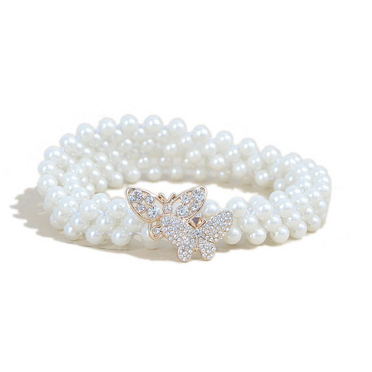 CASUAL BUTTERFLY BUCKLE PEARL WAIST CHAIN_CWABE0503