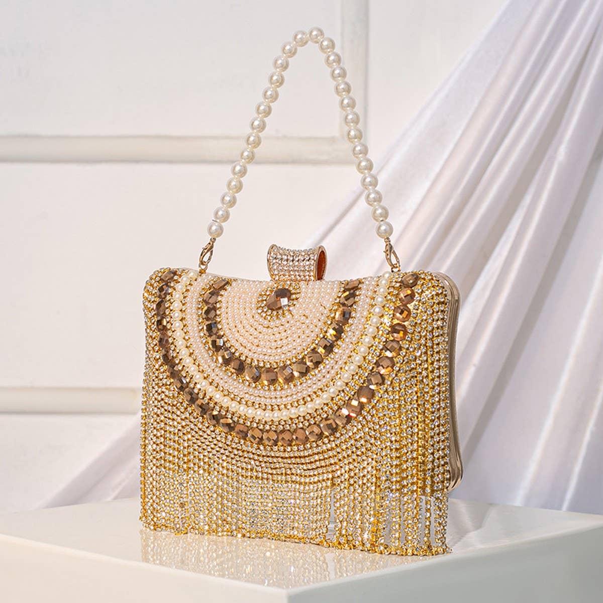 RHINESTONE TASSEL FASHION EVENING TOTE_CWAB2491