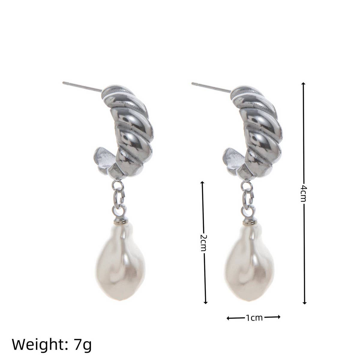MINIMALIST IRREGULAR PEARL EARRINGS 18K GOLD STEEL_CWAJE5024