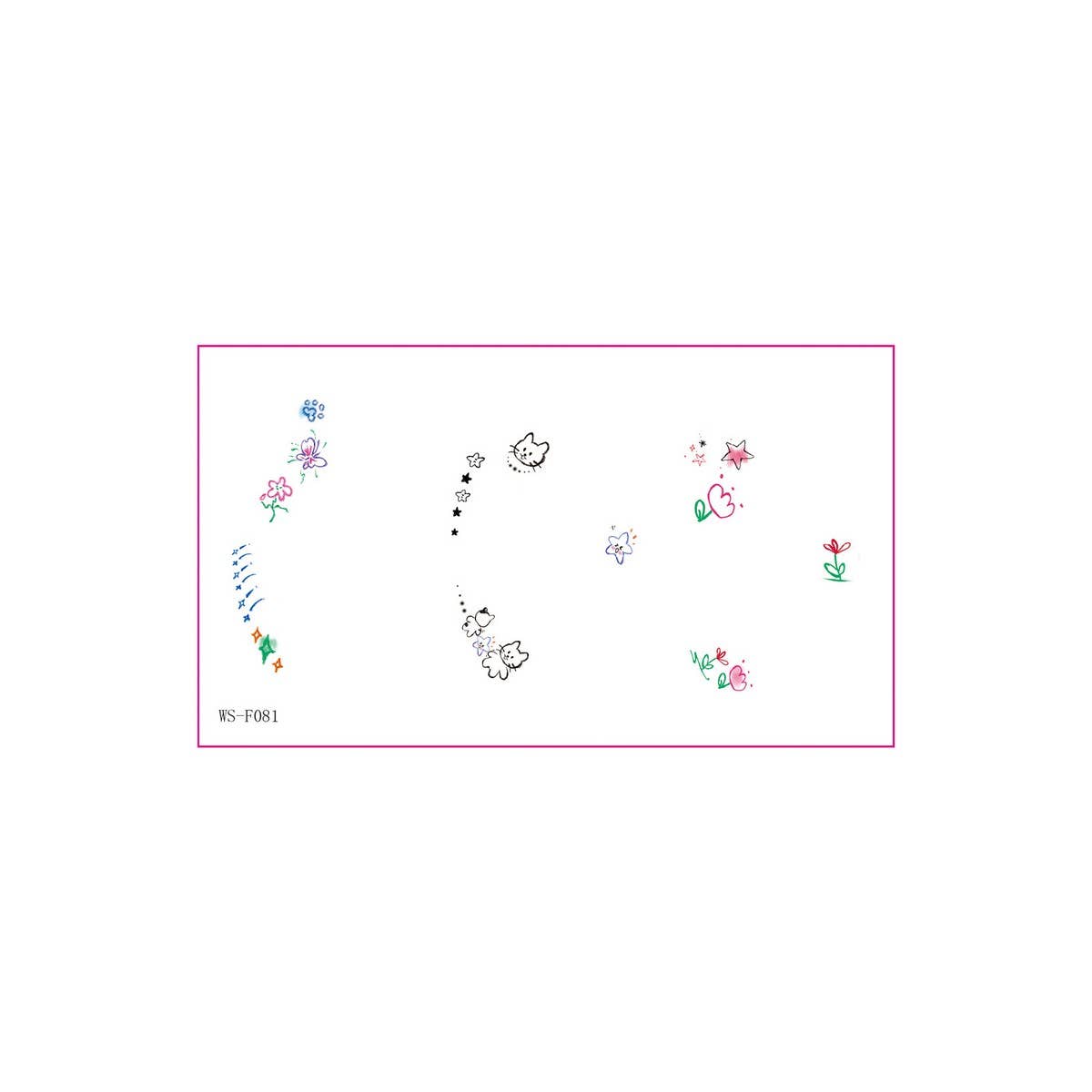 CUTE CARTOON EAR TATTOOS WATERPROOF STICKER SET_CWMM8394