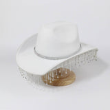 COWBOY STYLE FEDORA HAT WITH TASSEL DETAIL_CWAH3640